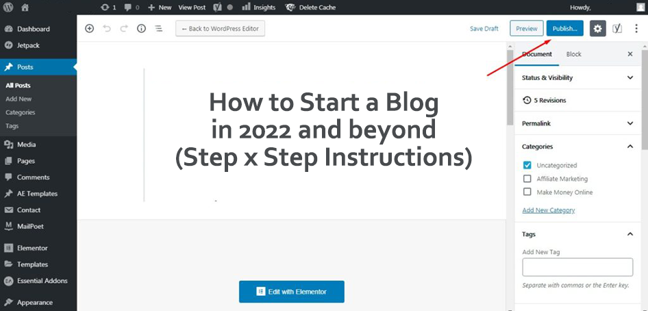 learn to start a blog in 2022