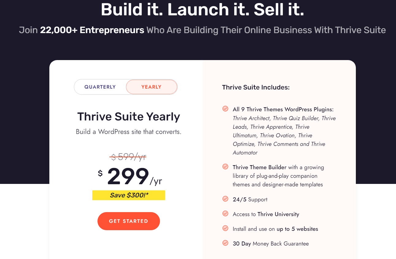 Thrive Themes Pricing